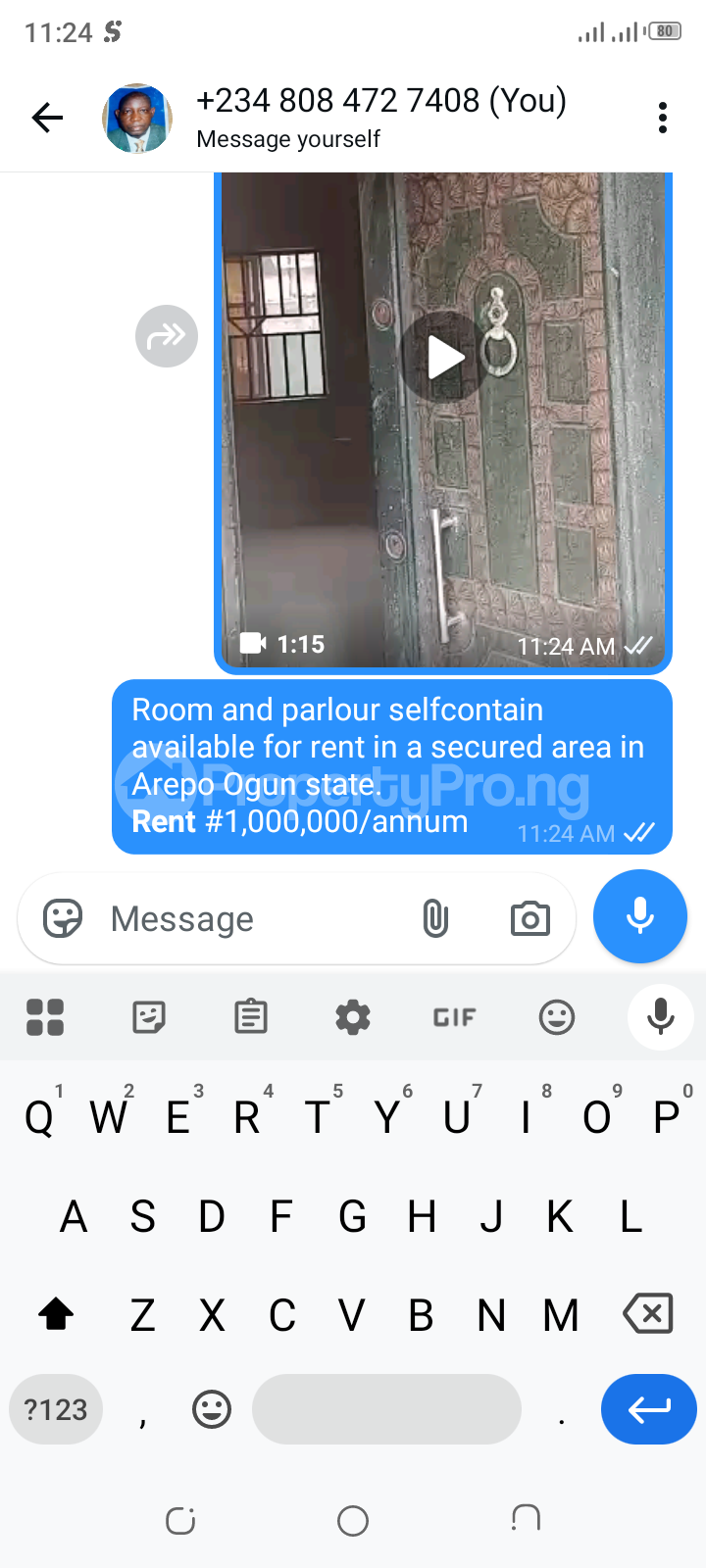 1 bedroom Flat / Apartment for rent Secured Area In Arepo Ogun State Obafemi Owode Ogun