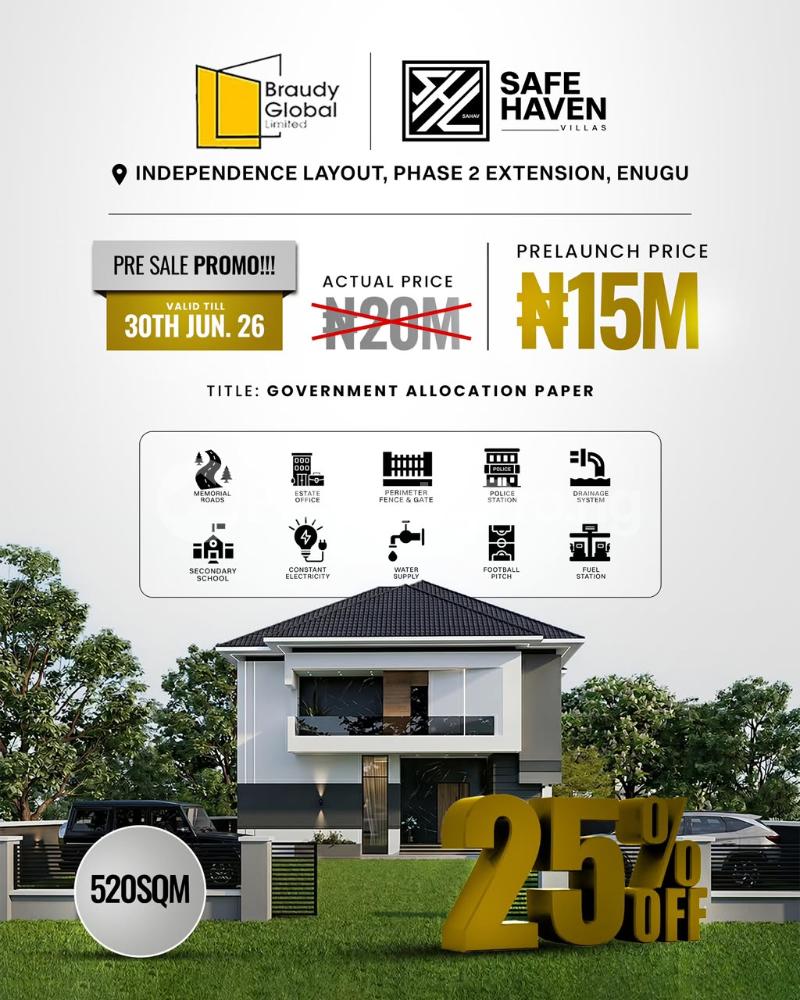Land for sale Independence Layout, Phase 2 Extension Enugu Enugu