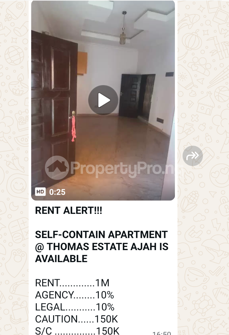 1 bedroom Flat / Apartment for rent Ahah Thomas estate Ajah Lagos