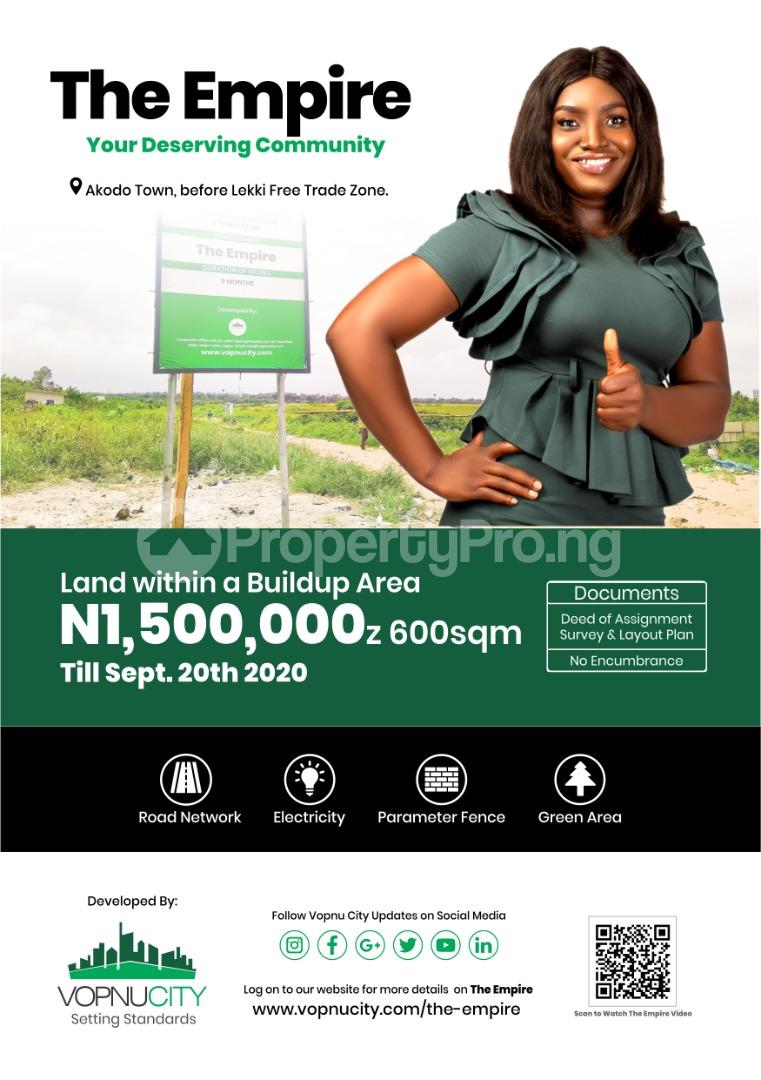 Land for sale The Empire Estate Akodo Before Lekki Free Trade Zone Akodo Ise Ibeju-Lekki Lagos