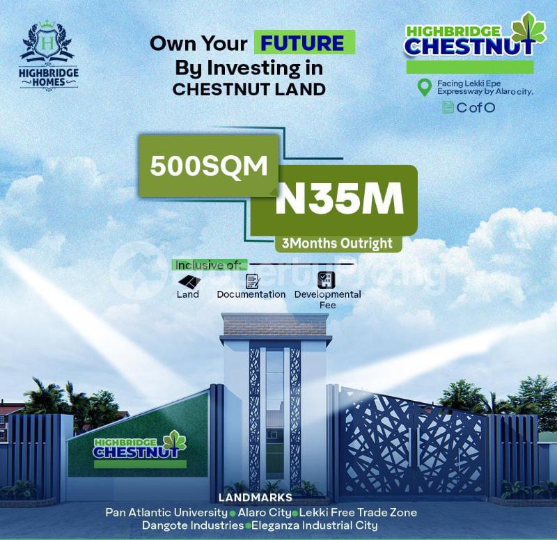 Land for sale Alaro City,highbridge Chestnut Estate Ibeju-Lekki Lagos