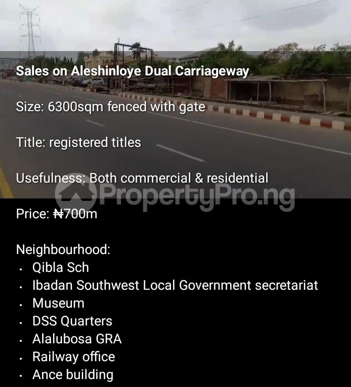 Land for sale Aleshinloye Dual Carriage Way Alalubosa Ibadan Oyo - 0