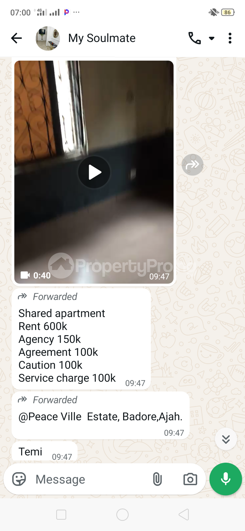 1 bedroom Flat / Apartment for rent Peace Estate Badore Ajah Lagos