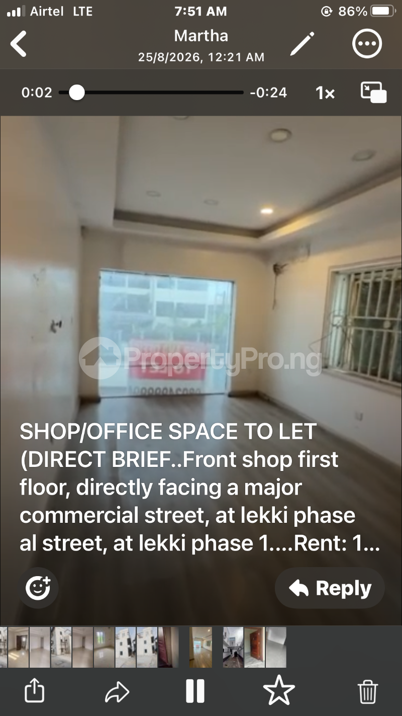1 bedroom Commercial Property for rent Lekki Phase 1 Bus Stop Lekki Lagos