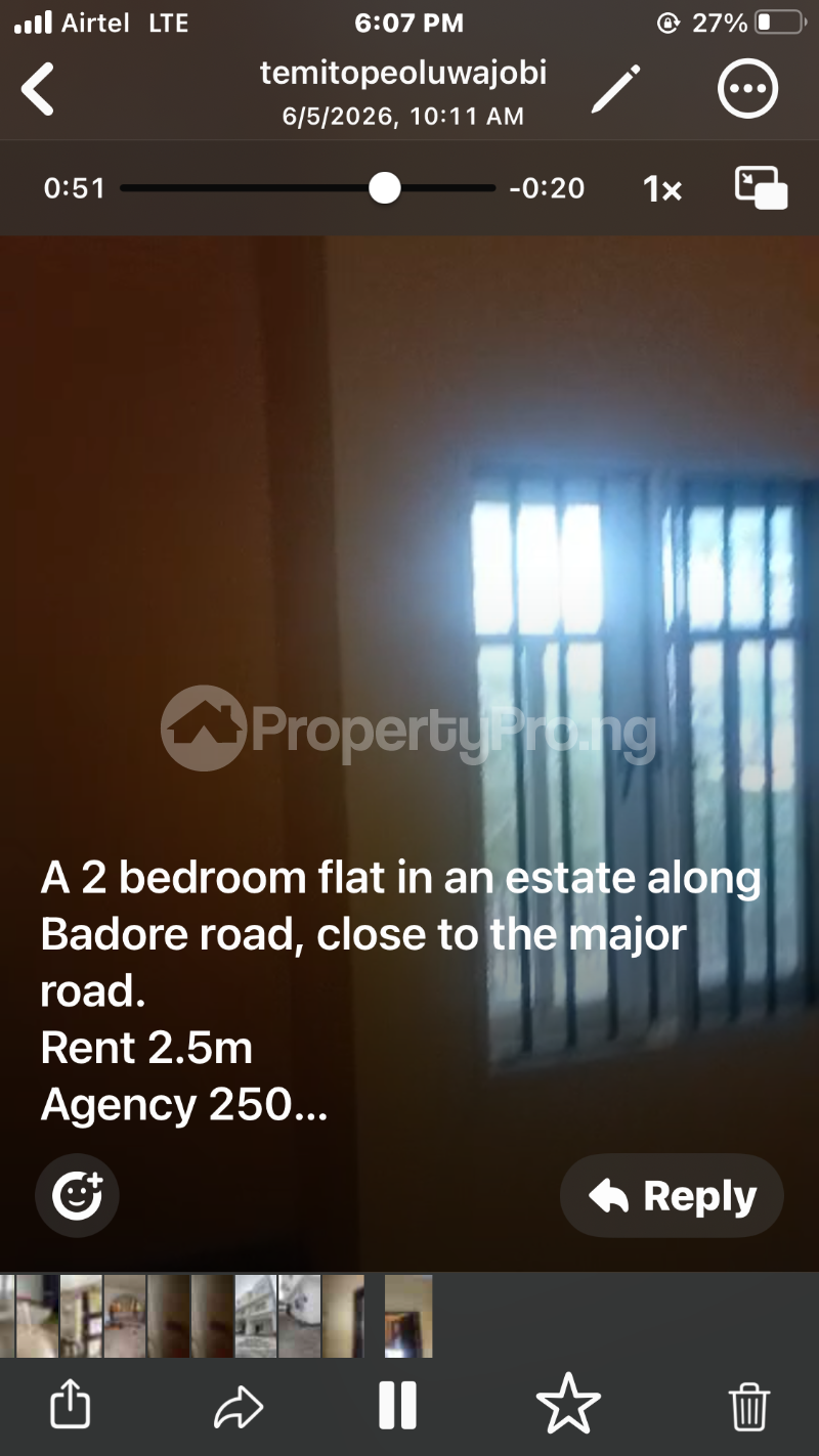 2 bedroom Flat / Apartment for rent Seaside Estate Bus Stop Badore Ajah Lagos