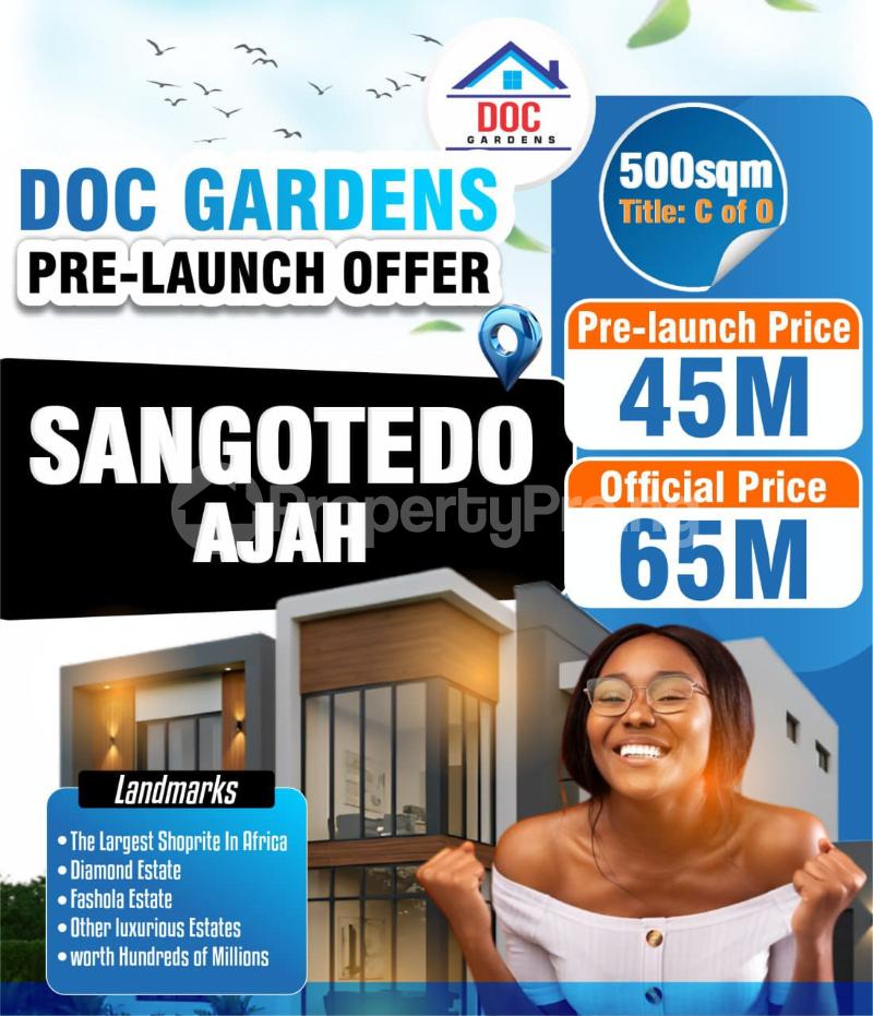 Land for sale Doc Gardens Ajah By Monastery Road Monastery road Sangotedo Lagos