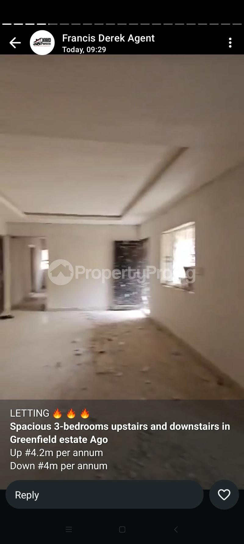 3 bedroom House for rent Canal Estate Off Ago Palace Way Okota Ago palace Okota Lagos