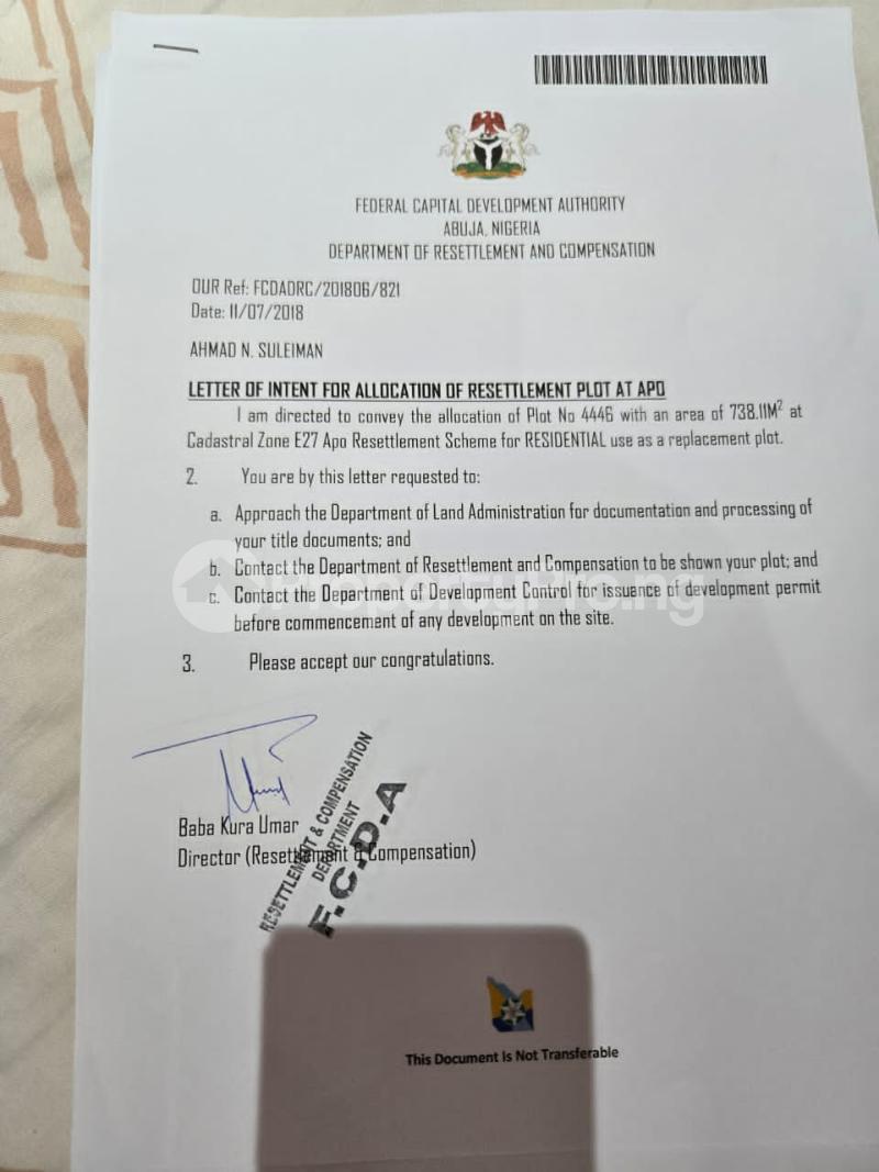 Land for sale Apo Resettlement, Abuja. Apo Abuja