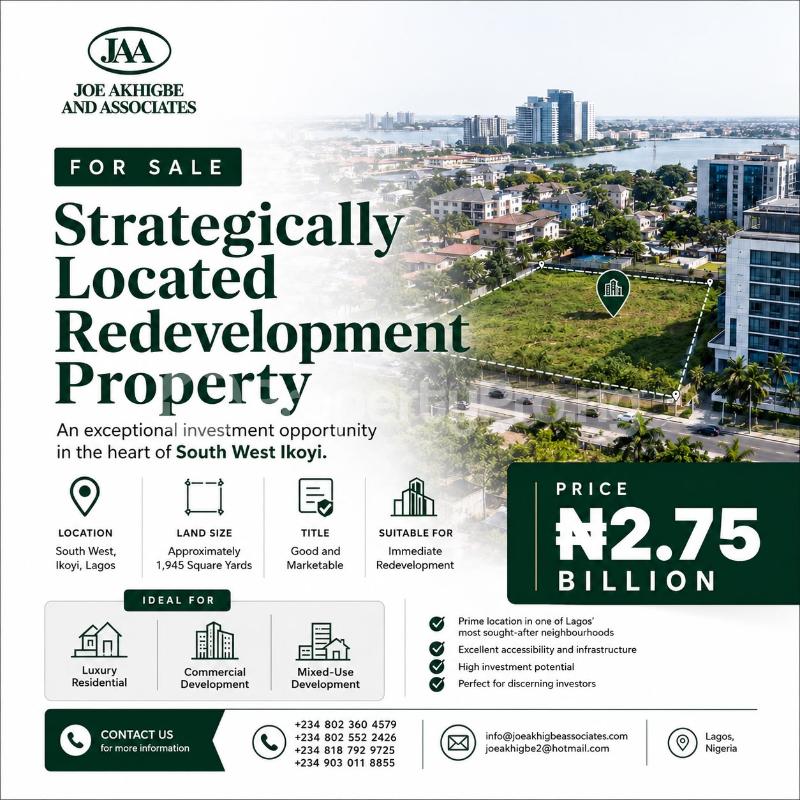 Land for sale South West, Ikoyi, Lagos Ikoyi Lagos