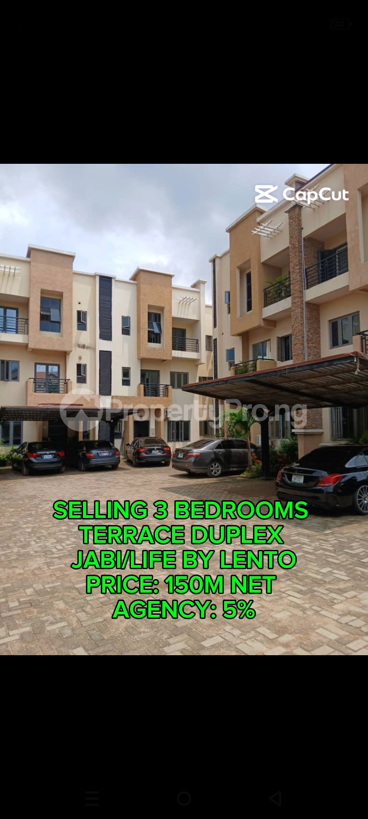 3 bedroom House for sale By Jabi Lento Aluminum Jabi Abuja