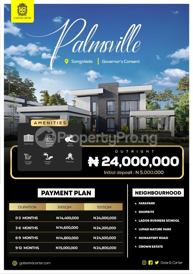 Land for sale Palmsville Estate Sangotedo Ajah Lagos