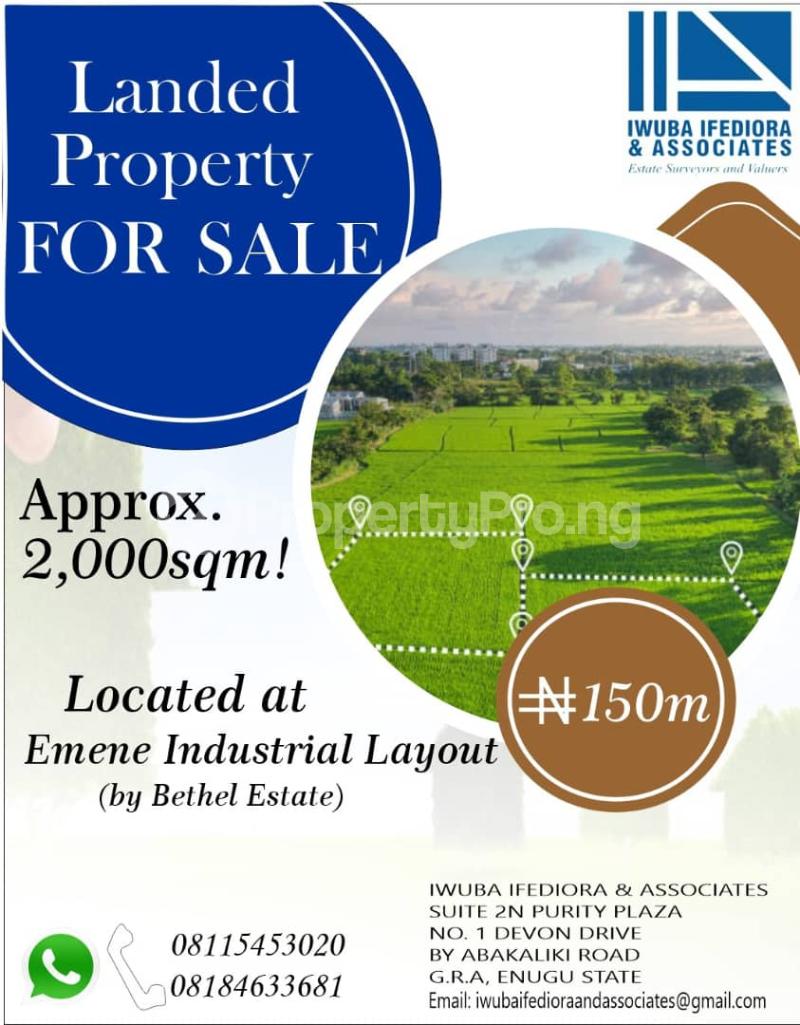 Land for sale Emene Industrial Layout, By Bethel Estate Enugu Enugu