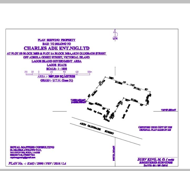 Land for sale Akin Olugbade Victoria Island Lagos