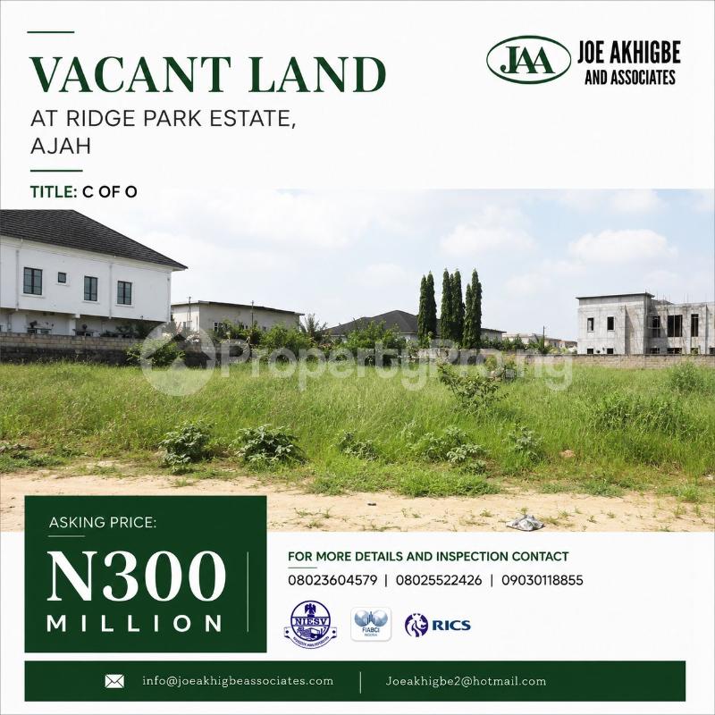 Land for sale Ridge Park Estate, Ajah, Lagos Ajah Lagos