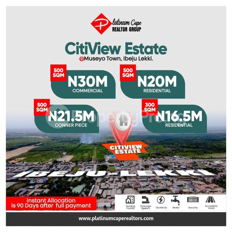 Land for sale Museyo Citiview Estate Near Amen Estate Eleko Ibeju-Lekki Lagos