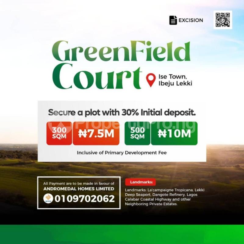 Land for sale Greenfield Estate Close To International Airport And Atlantic University Alaro City Ise town Ibeju-Lekki Lagos