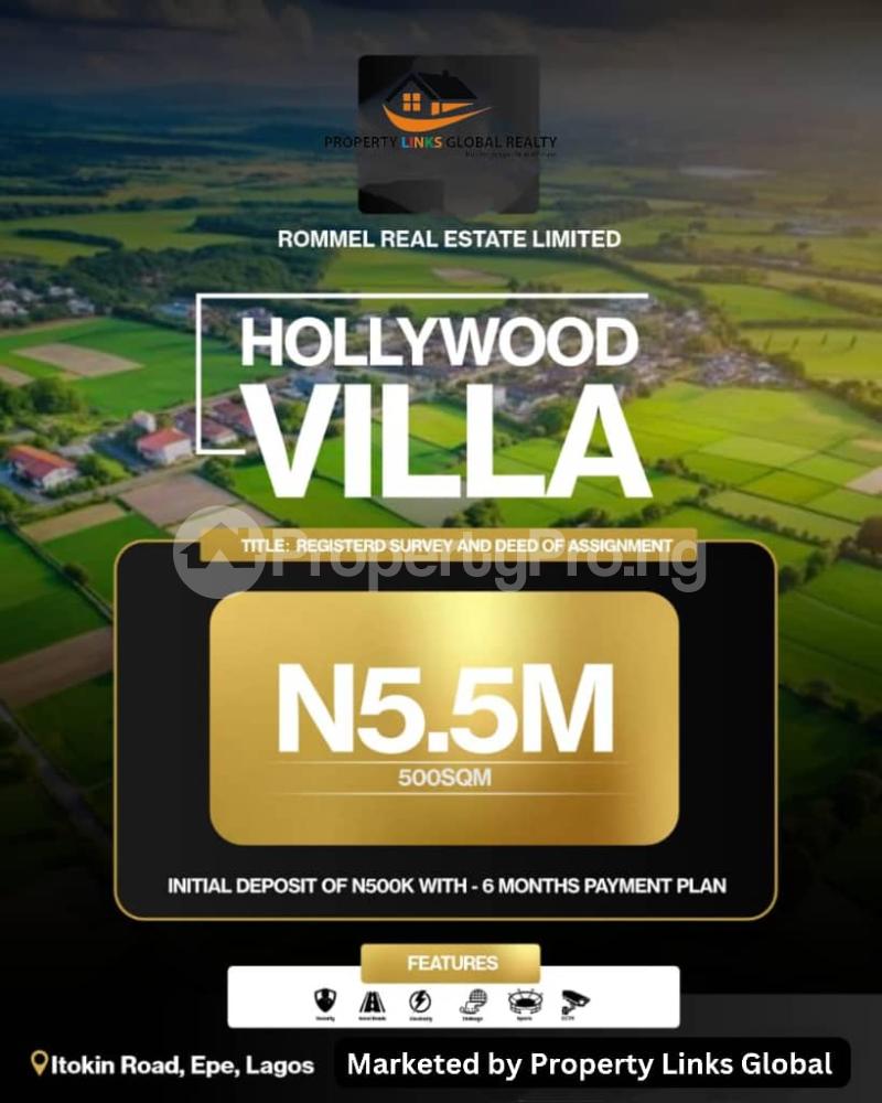 Land for sale Hollywood Villa Estate Itokin Village,along Ijebu Ode/lkorudu Road Epe Lagos State Nigeria Epe Road Epe Lagos