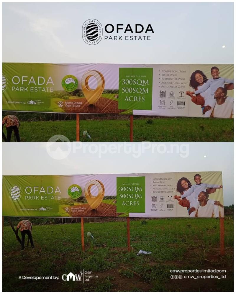 Land for sale Ofada Park Estate Located At Mowe Ofada Mowe Obafemi Owode Ogun