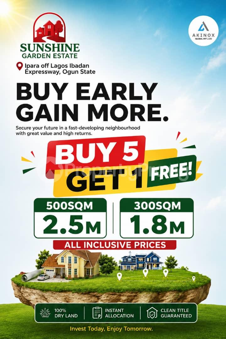 Land for sale Sunshine Garden Estate With No Hidden Charges Located In Ipara Off Lagos Ibadan Expressway Ogun Waterside Ogun