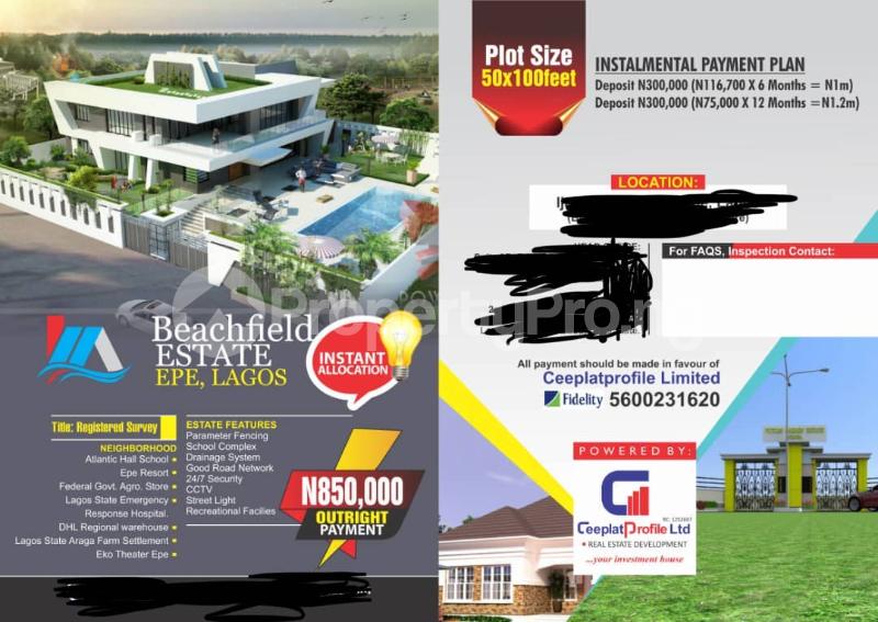 Land for sale Beach Field Epe Road Epe Lagos