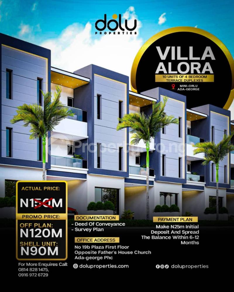 4 bedroom House for sale Mini Orlu Ada George, Obio-Akpor Rivers - 0