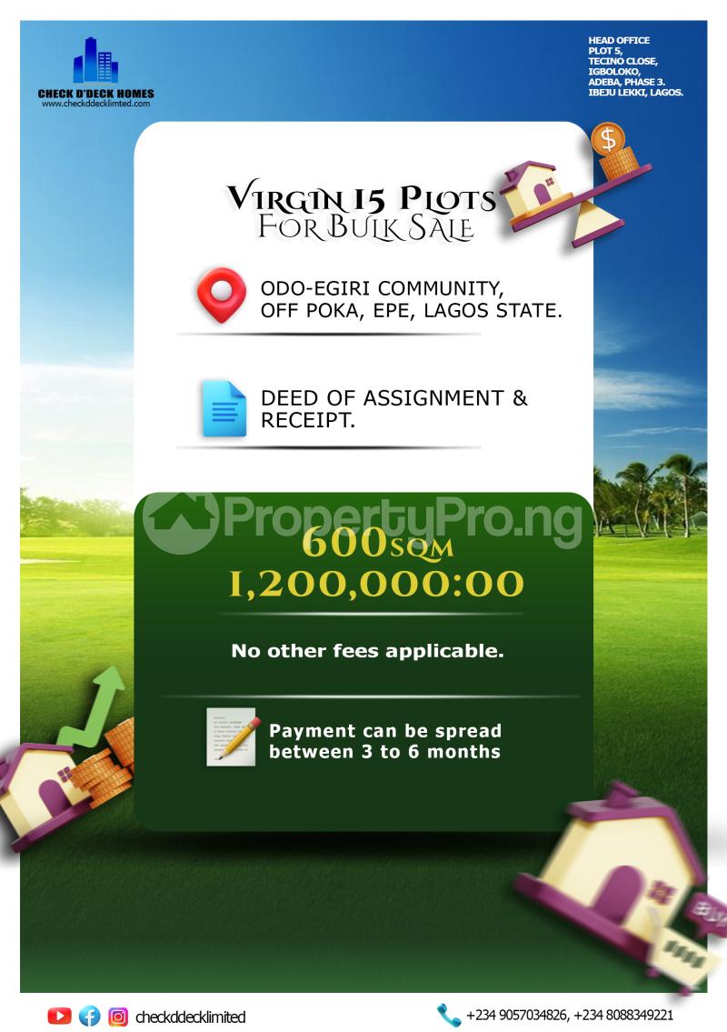 Land for sale Odoegiri Epe Epe Road Epe Lagos - 0
