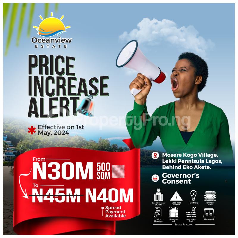 Land for sale Mosere Kogo Village Eko Akete/ Ocean View Estate Abijo Ajah Lagos
