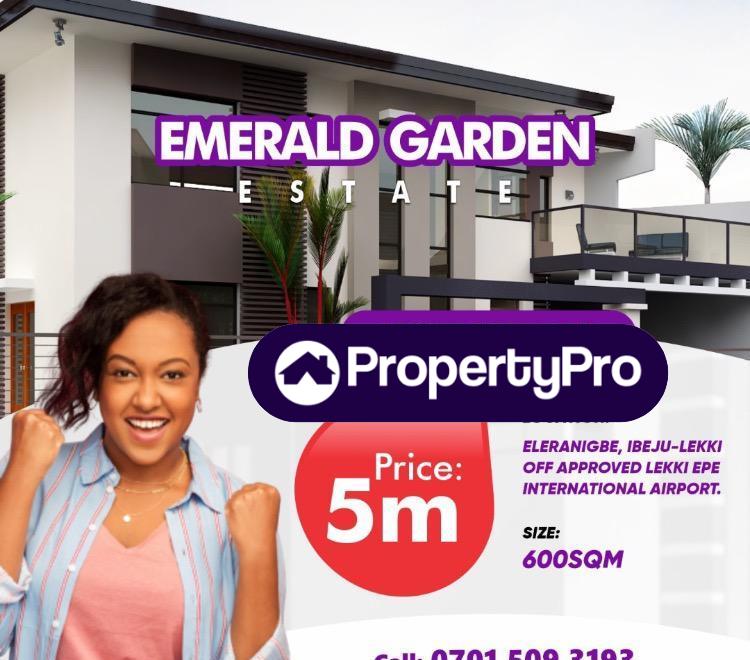 Land for sale Emerald Garden Estate, Eleranigbe, Ibeju-Lekki Lagos