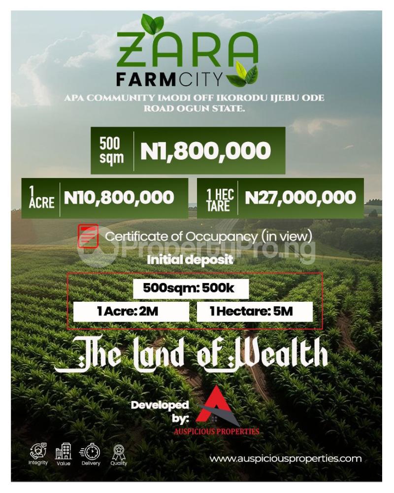 Land for sale Apa Egbede Community, Imodi Ijasi, Ikorodu/ Ijebu Ode Ogun - 0
