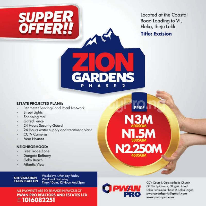 Land for sale Coastal Road Leading To V.i, Eleko Ibeju-Lekki Lagos