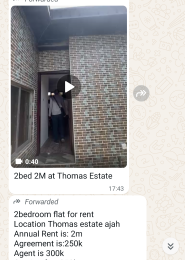 2 bedroom Flat / Apartment for rent Thomas Thomas estate Ajah Lagos