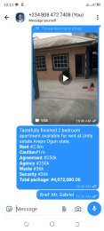 2 bedroom Flat / Apartment for rent Wendy Garba Street, Unity Estate Arepo Ogun State Obafemi Owode Ogun