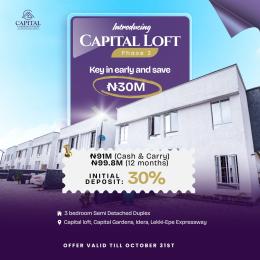 3 bedroom House for sale Capital Loft Estate Before Eleko Junction, Eleko Ibeju-Lekki Lagos