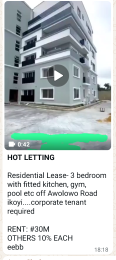 3 bedroom Flat / Apartment for rent Off Awolowo Load Awolowo Road Ikoyi Lagos