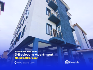 3 bedroom Flat / Apartment for rent Oral Estate, Lekki Oral Estate Lekki Lagos