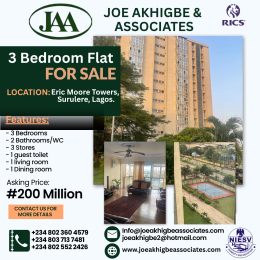 3 bedroom Flat / Apartment for sale Eric moore Surulere Lagos