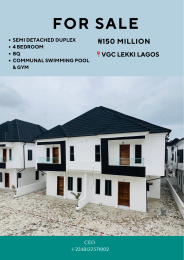 4 bedroom House for sale Vgc Lekki Lagos VGC Lekki Lagos