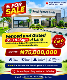 Land for sale Royal Palmwill Estate Badore Ajah Lagos
