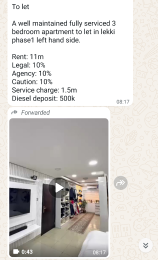 3 bedroom Flat / Apartment for rent Lekki Lekki Phase 1 Lekki Lagos