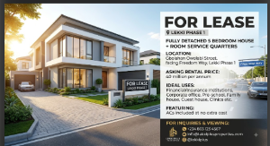 5 bedroom House for rent Facing Freedom Way Ikate Lekki Lagos