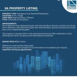 6 bedroom House for sale G.r.a., Enugu Enugu