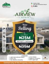 Land for sale Airview Estate Close To International Airport And Atlantic University With Alaro City And Dangote Refinery Akodo Ise Ibeju-Lekki Lagos
