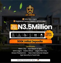 Land for sale Epe Empire Close To Alaro City And Epe Resort & Spa Igbodu Security Base Epe Road Epe Lagos