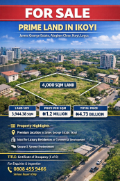 Land for sale James George Estate, Alagbon Close, Old Ikoyi Ikoyi Lagos