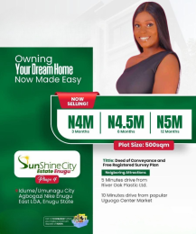 Land for sale Idume,umunagu City/sunshine City Estate Phase 4 Dume/ Agbogazi Nike Enugu Enugu