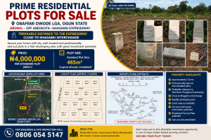 Land for sale Jibowu/ Sagamu Interchange Obafemi Owode Ogun