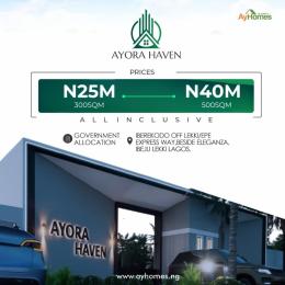 Land for sale Ay Homes | Beside Eleganza Iberekodo Ibeju-Lekki Lagos