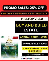 Land for sale Hilltop Villa Close To Okepara Square, Mke Market Ozalla High School Enugu Enugu