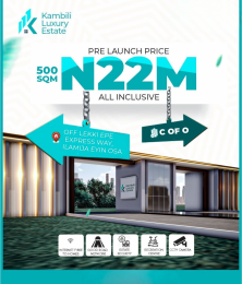 Land for sale Lekki Epe Expressway, Ilamija Eyin Osa/ Kambili Luxury Estate Ibeju-Lekki Lagos
