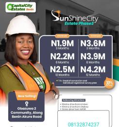 Land for sale Obazuwa 2 Community/ Sunshine City Estate Phase 3/ Along Benin Akure Road Central Edo